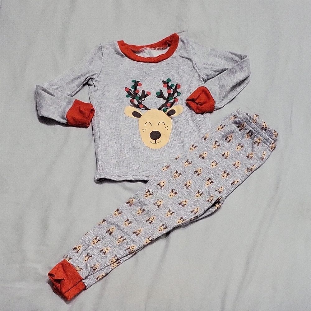 Essentials Kids Pajama Set - Gray with Red Accents